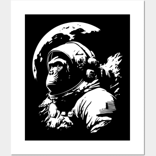 monkey on the moon Posters and Art